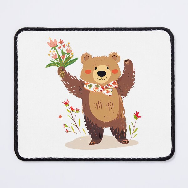 Item preview, Brown Bear With Wild Flowers designed and sold by NatureStyle555.
