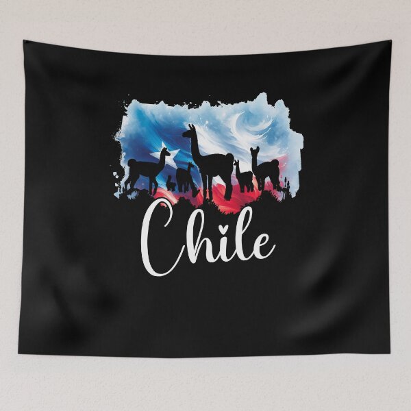 Item preview, Chilean Flag and Torres Del Paine Wildlife Silhouette Watercolor designed and sold by SambaStyles.