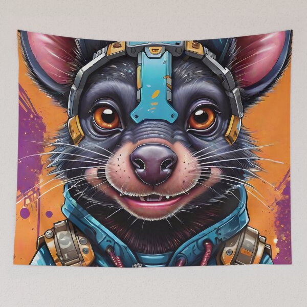 Item preview, Cute Cyborg Australian Tasmanian Devil Graffiti Art designed and sold by TheArtOfPat.