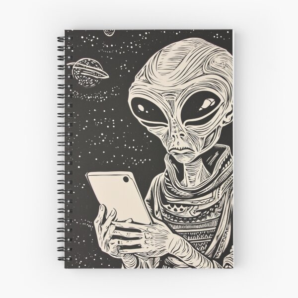 Item preview, Galactic Connection - Alien Tech Encounter Illustration designed and sold by Nicholas Panek.
