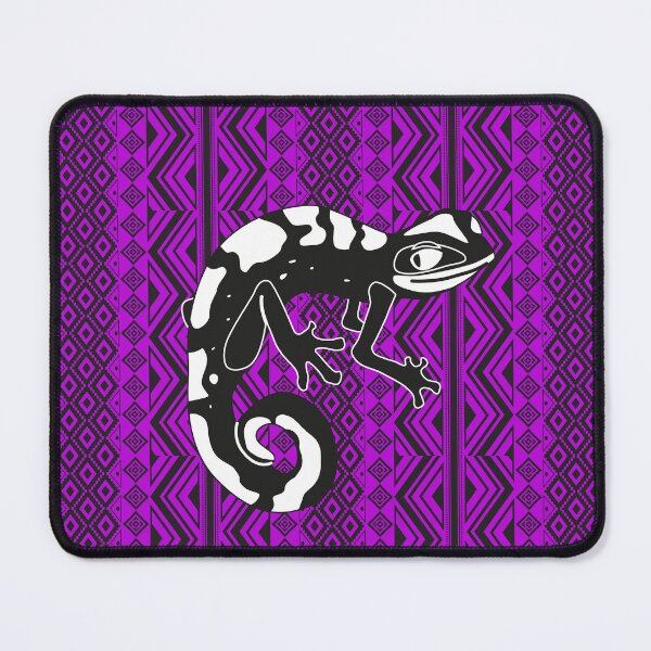 Item preview, Lizard sitting on black purple indian pattern designed and sold by SweetRossel.