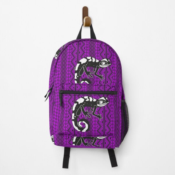 Item preview, Lizard sitting on black purple indian pattern designed and sold by SweetRossel.