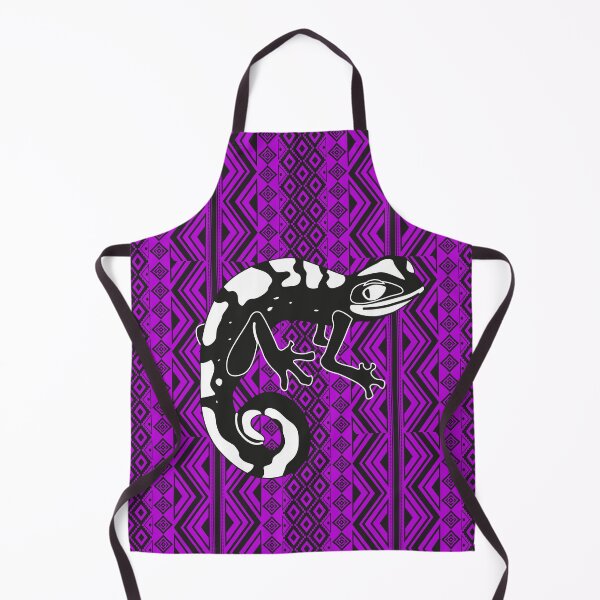 Item preview, Lizard sitting on black purple indian pattern designed and sold by SweetRossel.