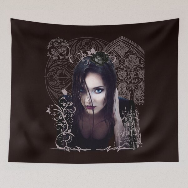 Item preview, Gothic Girl Blue Eyed Beautiful Female Goth Art Graphic designed and sold by Rockstorr.