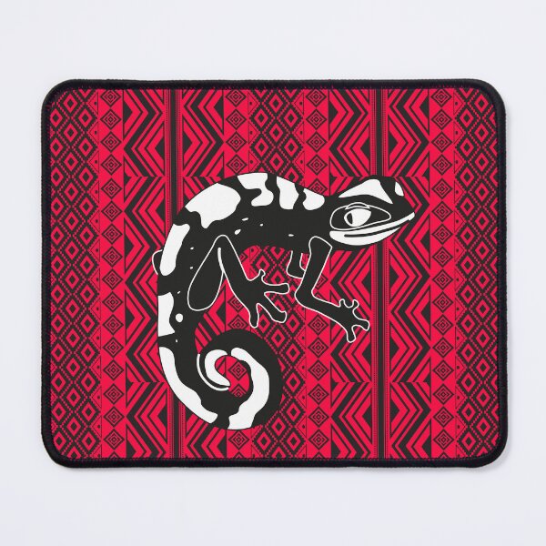 Item preview, Lizard sitting on black red indian pattern designed and sold by SweetRossel.