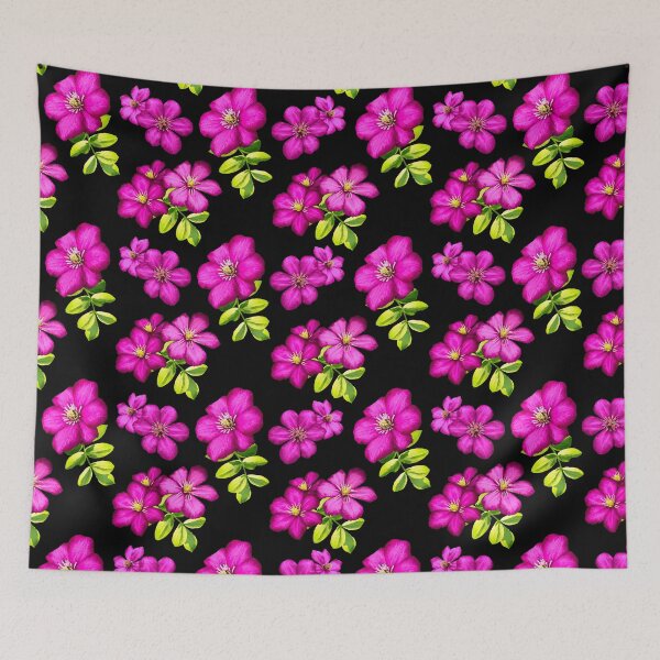 Item preview, Pretty Pink Clematis Flower Seamless Pattern designed and sold by AloraDawnEve.