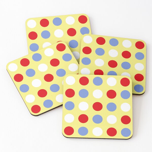 Item preview, RED, DANUBE BLUE, WHITE and YELLOW Symmetrical POLKA DOTS  designed and sold by RachelMacht.