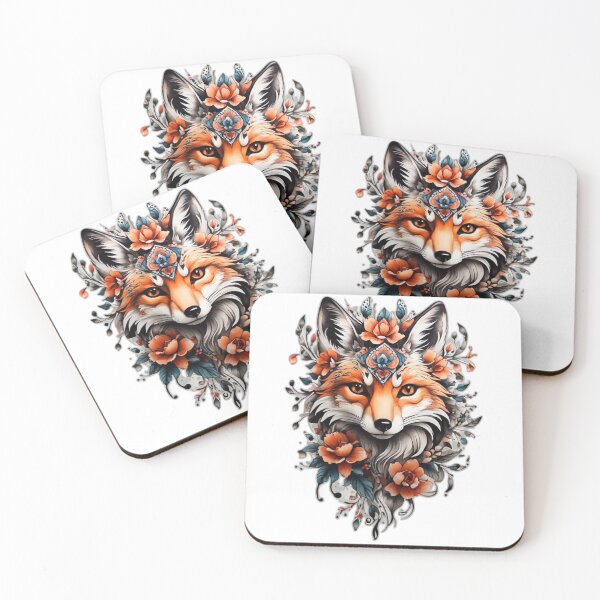 Item preview, Floral Tribal Fox Tattoo designed and sold by Baldazar.