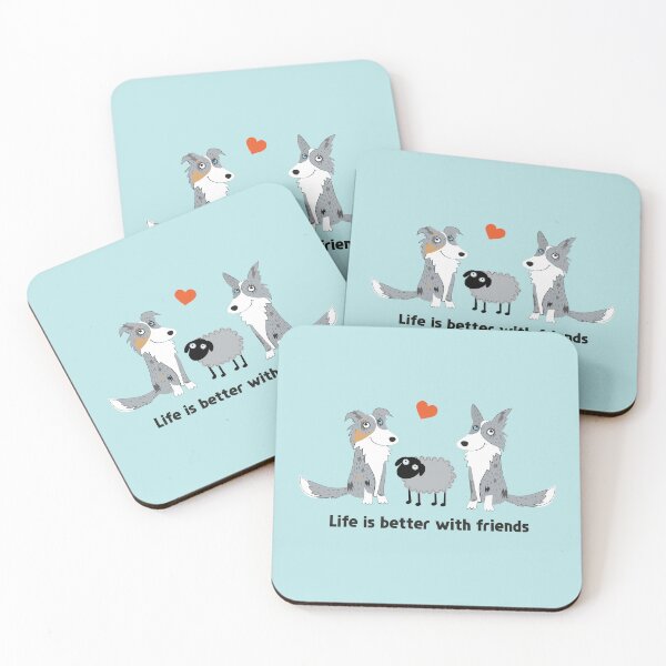 Item preview, Life is better with friends. Border Collie Blue Merle designed and sold by haniku.