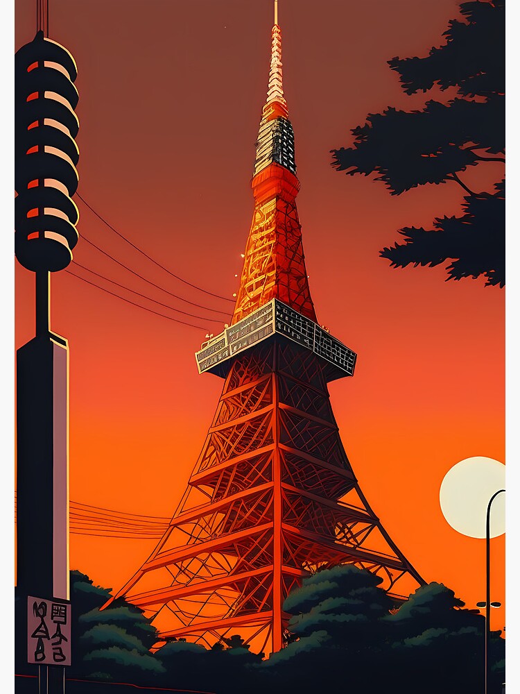 Aperçu 3 sur 3. Carnet avec l'œuvre Tokyo Tower créée et vendue par after5.