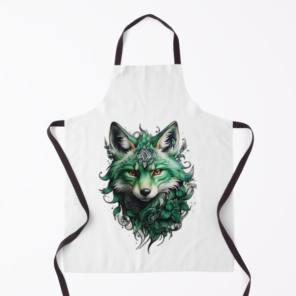 Item preview, Green Floral Tribal Fox Tattoo t-shirt designed and sold by Baldazar.