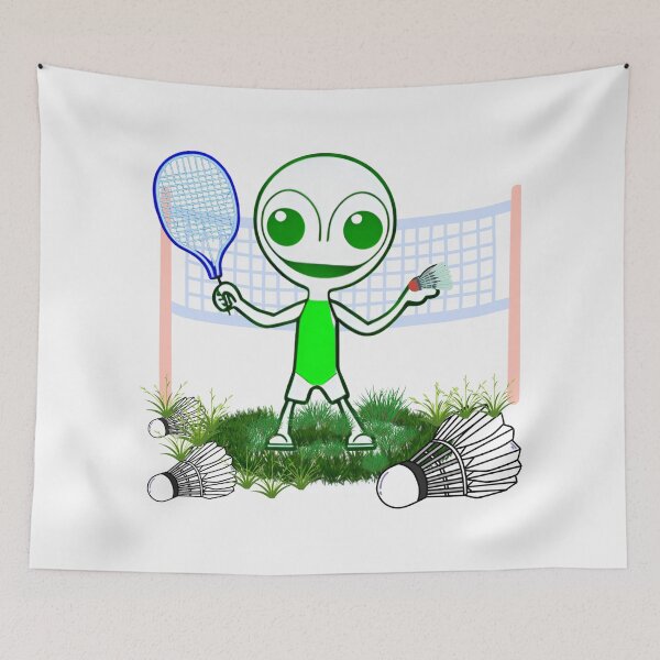 Item preview, Aliens also like to play badminton. designed and sold by Zofia Sosnecka.