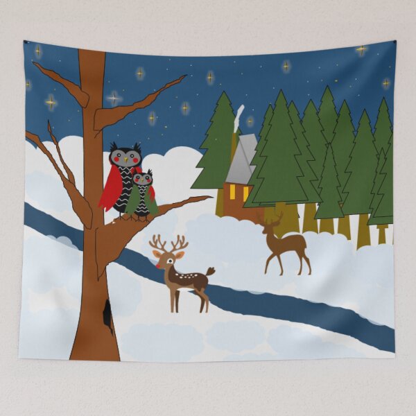 Item preview, Winter night in the forest - serenity of the wild designed and sold by MirucaDesign.