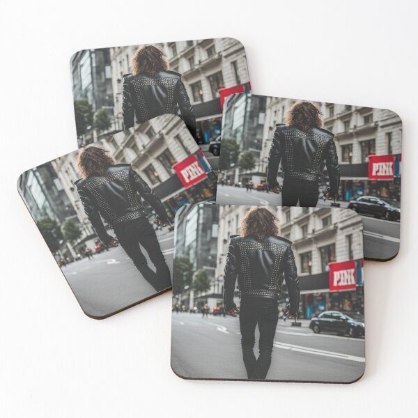 Item preview, Man in Leather Jacket walking through the City designed and sold by RockPalette.