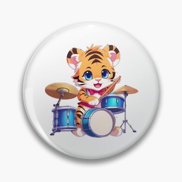 Item preview, Cute baby tiger play drums designed and sold by sweetiejojo.