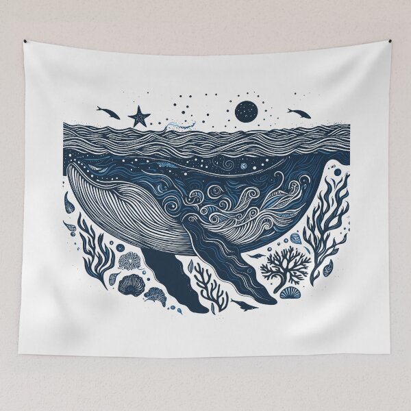 Item preview, Dark Shadows Blue Whale designed and sold by bihtti.