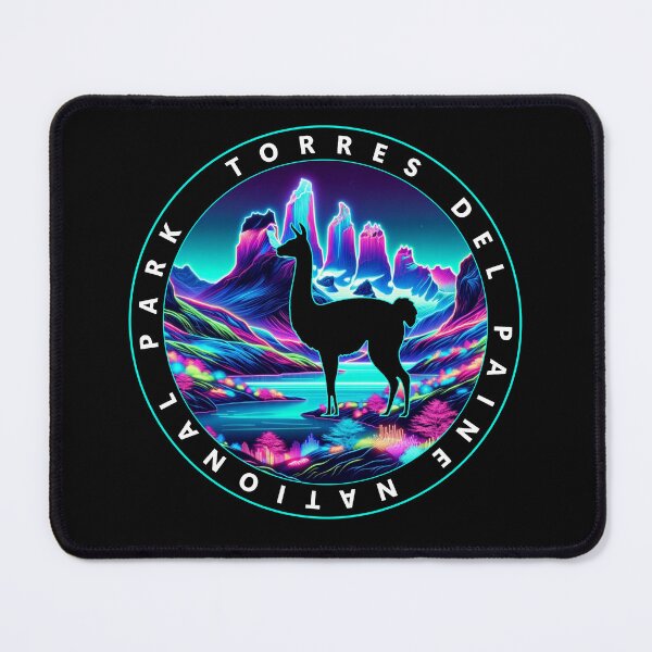 Item preview, Chilean Torres Del Paine Wildlife Moonlit Neon Silhouette designed and sold by SambaStyles.