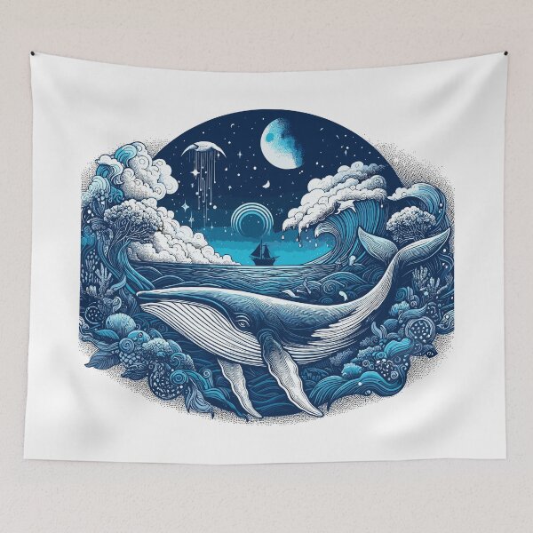 Item preview, Dark Shadows Blue Whale designed and sold by bihtti.