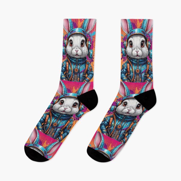Artikelvorschau, Cute Cyborg Rabbit Graffiti Art entworfen und verkauft von TheArtOfPat.