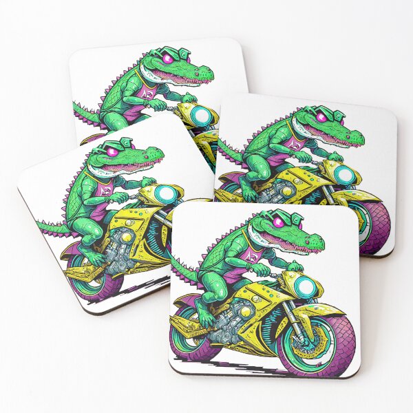 Item preview, Alligator on a motorcycle designed and sold by BADESIGNZZ.