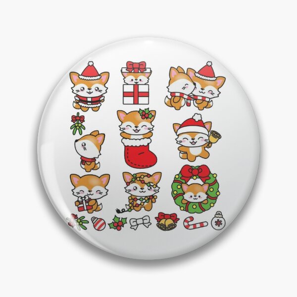Item preview, 9 Cute Brown Foxes Animal Christmas Stickers Pack designed and sold by AkaReddie94.