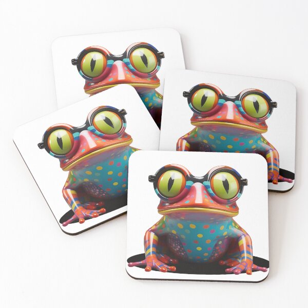 Item preview, Colorful Frog with Glasses: Original and Fun Art designed and sold by celiacreatec.