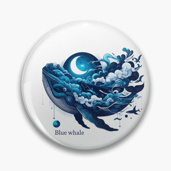 Item preview, Dark Shadows Blue Whale designed and sold by bihtti.