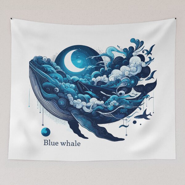 Item preview, Dark Shadows Blue Whale designed and sold by bihtti.