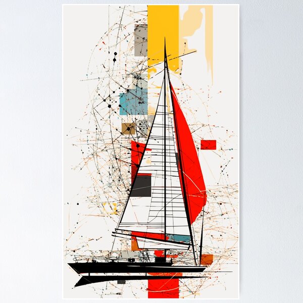Item preview, Abstract Sailboat Art designed and sold by Sketch-Shack.