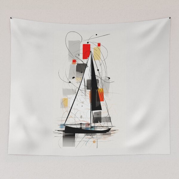 Item preview, Abstract Sailboat Art designed and sold by Sketch-Shack.