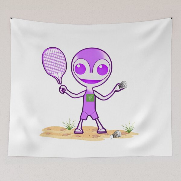 Item preview, Aliens also like to play badminton. designed and sold by Zofia Sosnecka.