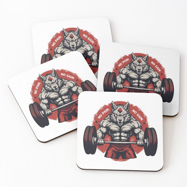 Item preview, bodybuilder wolf lifting weights designed and sold by javierparra.