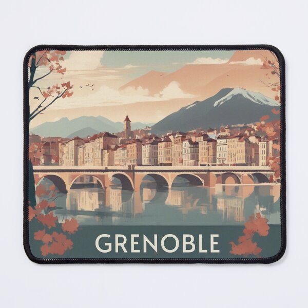 Item preview, Grenoble - Vintage Poster France designed and sold by KarakitAI.