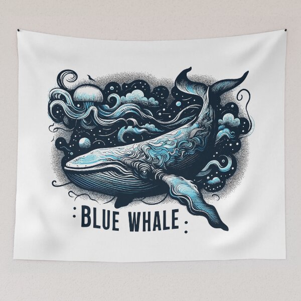 Item preview, Dark Shadows Blue Whale designed and sold by bihtti.