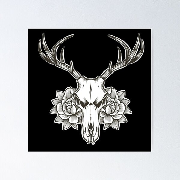 Item preview, Oh deer! unisex Deer Skull with flowers designed and sold by ISFdraw.