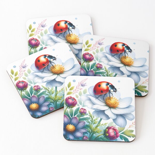 Item preview, A ladybug on beautiful flowers designed and sold by CreativeSparkzz.
