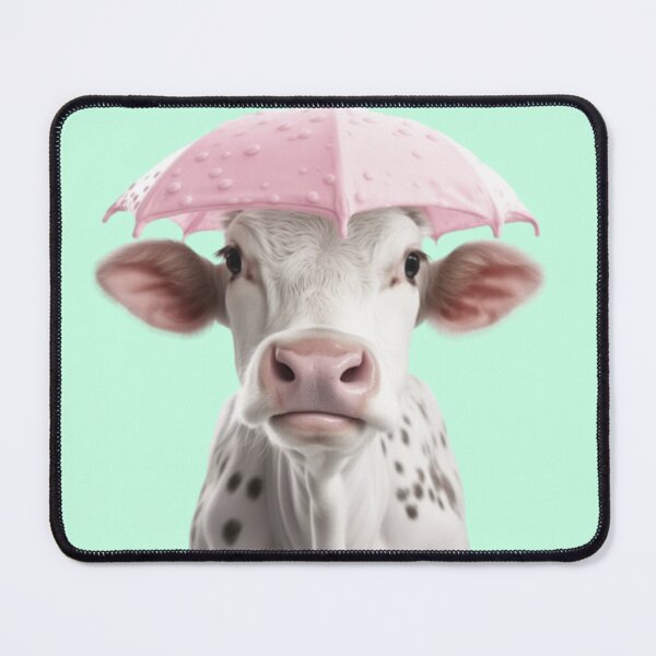 Item preview, Udderly Fabulous: Cow with Pink UmbrellaUdderly Fabulous: Elegant Cow Embracing the Rain with a Pink Umbrella designed and sold by coserkan.