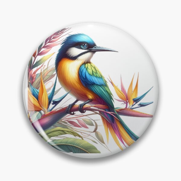 Item preview, A beautiful colorful bird rests on a branch designed and sold by CreativeSparkzz.