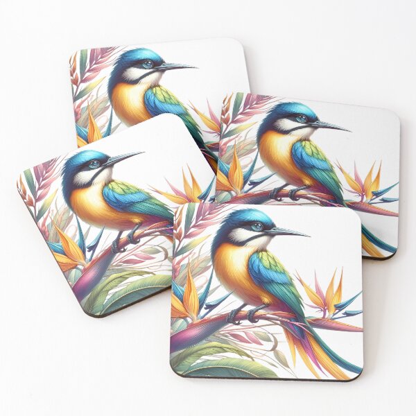 Item preview, A beautiful colorful bird rests on a branch designed and sold by CreativeSparkzz.