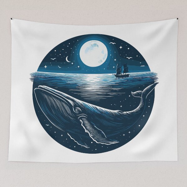 Item preview, Dark Shadows Blue Whale designed and sold by bihtti.