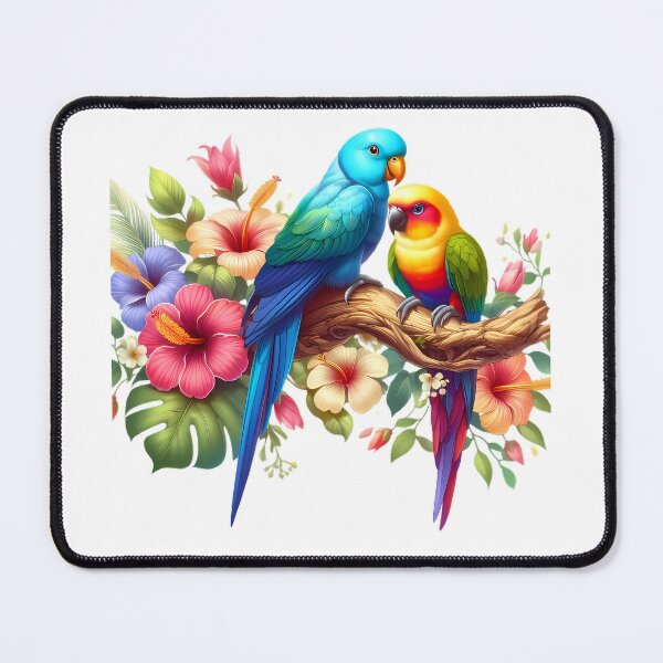 Item preview, Two beautiful parrots are resting on a branch designed and sold by CreativeSparkzz.
