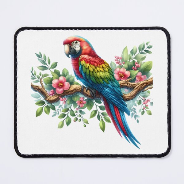Item preview, A beautiful parrot rests on a branch designed and sold by CreativeSparkzz.
