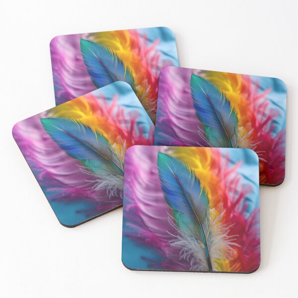 Item preview, Stunningly colorful tie dye feather print designed and sold by dcrc.