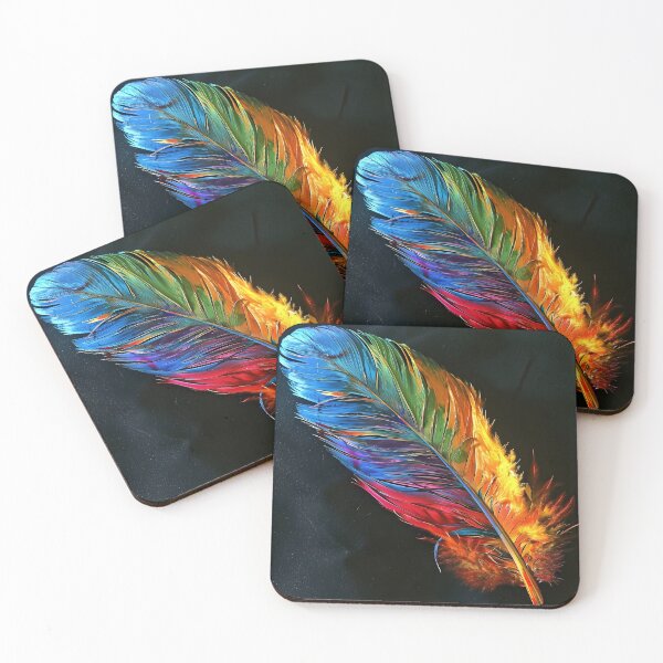 Item preview, stunningly colorful tie dye feather print designed and sold by dcrc.