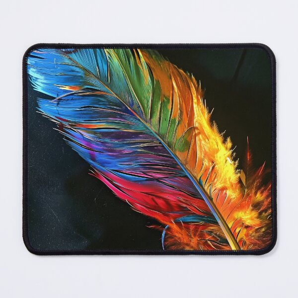 Item preview, stunningly colorful tie dye feather print designed and sold by dcrc.