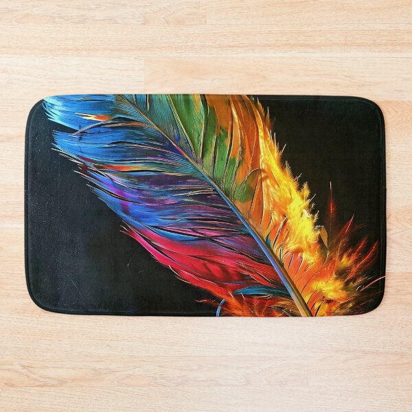 Item preview, stunningly colorful tie dye feather print designed and sold by dcrc.