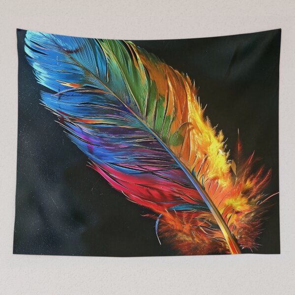 Item preview, stunningly colorful tie dye feather print designed and sold by dcrc.