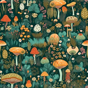 Artwork thumbnail, Mushroom meadow by PrettyPatternss