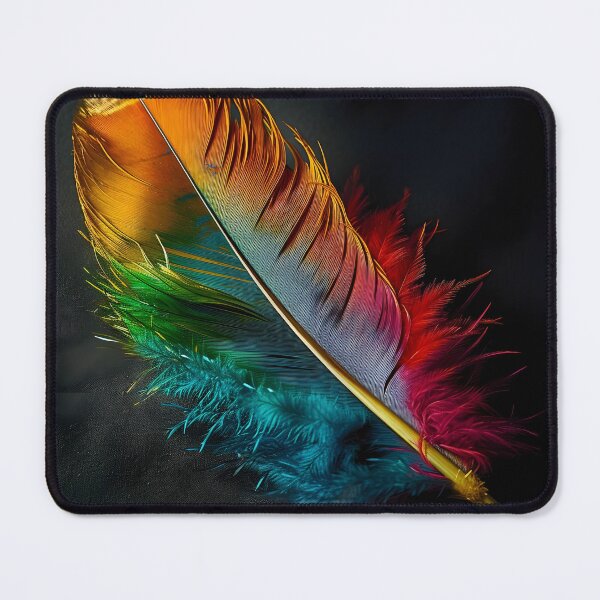 Item preview, stunningly colorful tie dye feather print designed and sold by dcrc.