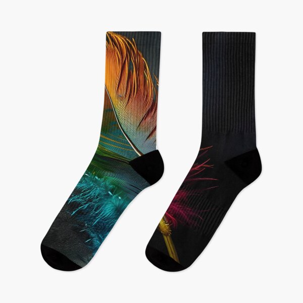 Item preview, stunningly colorful tie dye feather print designed and sold by dcrc.